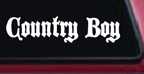 Country Boy Car or Truck Window Decal Sticker (White)