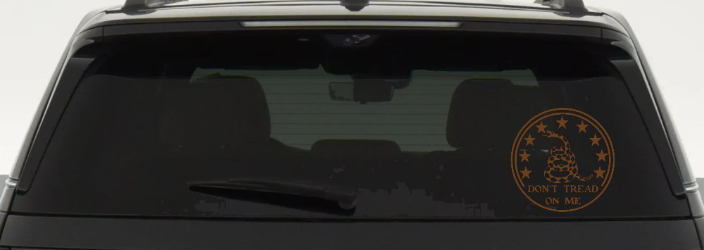 Gadsden Snake Don't Tread On Me Circle Freedom Military Car or Truck Window Vinyl Decal Sticker (Copper)