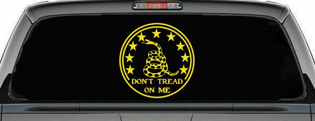 Gadsden Snake Don't Tread On Me Circle Freedom Military Car or Truck Window Decal Sticker