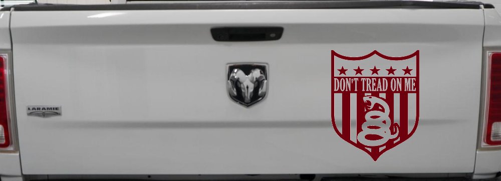 Gadsden Don't Tread On Me Shield Freedom Military Car or Truck Window Decal Sticker