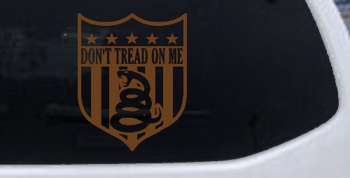 Gadsden Don't Tread On Me Shield Freedom Military Car or Truck Window Decal Sticker (Copper)