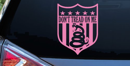 Gadsden Don't Tread On Me Shield Freedom Military Car or Truck Window Decal Sticker (Pink)