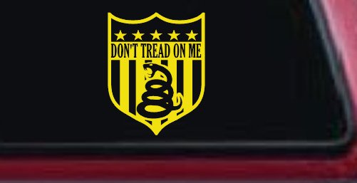 Gadsden Don't Tread On Me Shield Freedom Military Car or Truck Window Decal Sticker