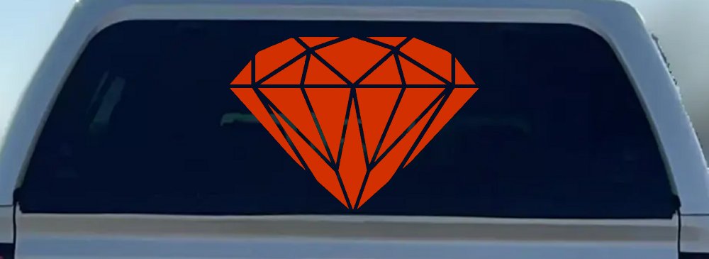 Diamond Car or Truck Window Decal Sticker (Orange Red)