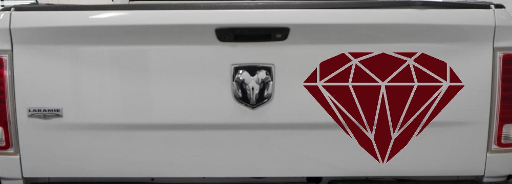 Diamond Car or Truck Window Decal Sticker (Purple Red)