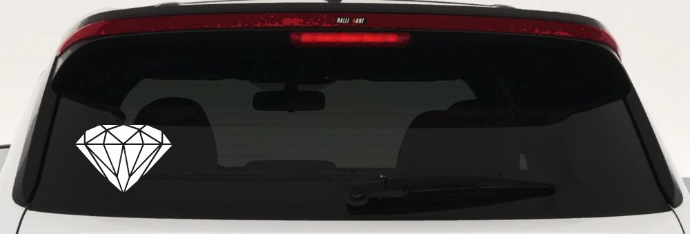 Diamond Car or Truck Window Decal Sticker (White)