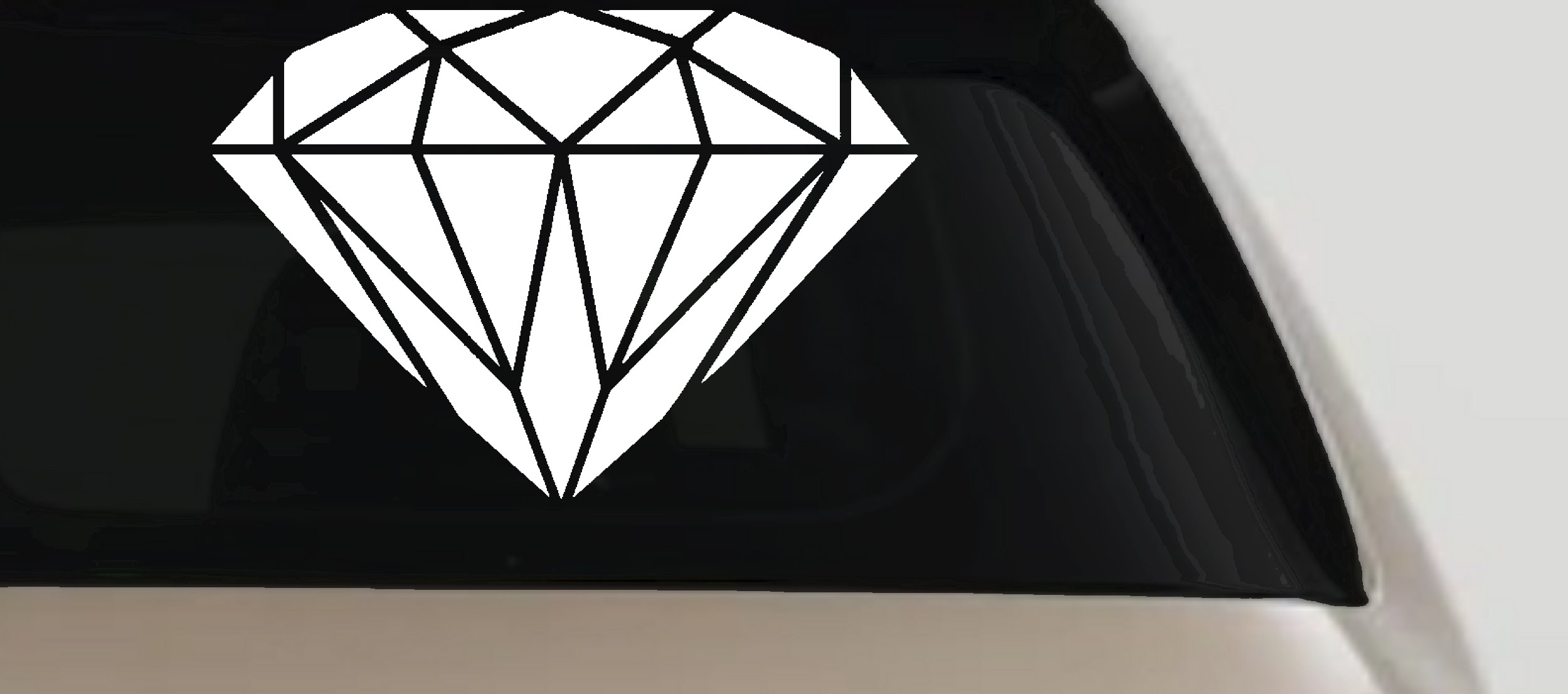 Diamond Car or Truck Window Vinyl Decal Sticker (White)