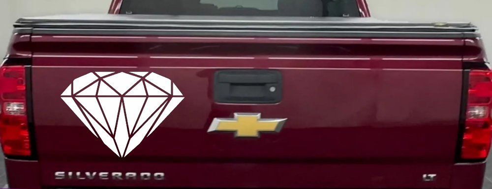 Diamond Car or Truck Window Decal Sticker (White)