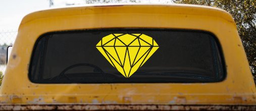 Diamond Car or Truck Window Decal Sticker (Yellow)