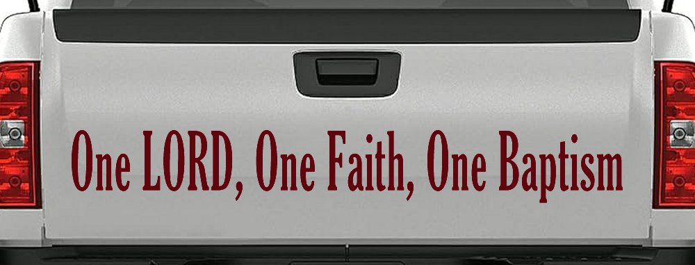 One Lord One Faith One Baptism Christian Car or Truck Window Decal Sticker (Purple Red)