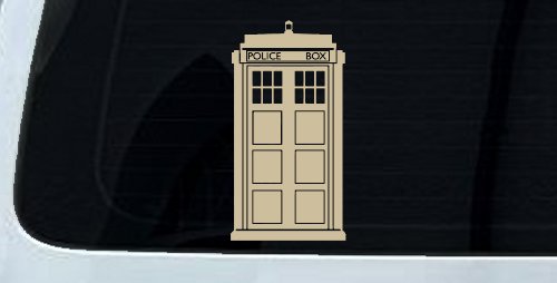 Dr Who Tardis Police Box Sci Fi Car or Truck Window Decal Sticker (Desert Sand)