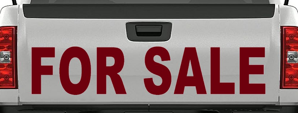 For Sale Resale Auto Car or Truck Window Decal Sticker (Burgundy)