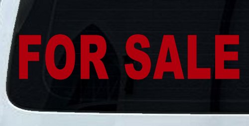 For Sale Resale Auto Car or Truck Window Vinyl Decal Sticker (Red)