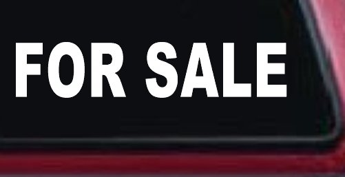 For Sale Resale Auto Car or Truck Window Vinyl Decal Sticker (White)