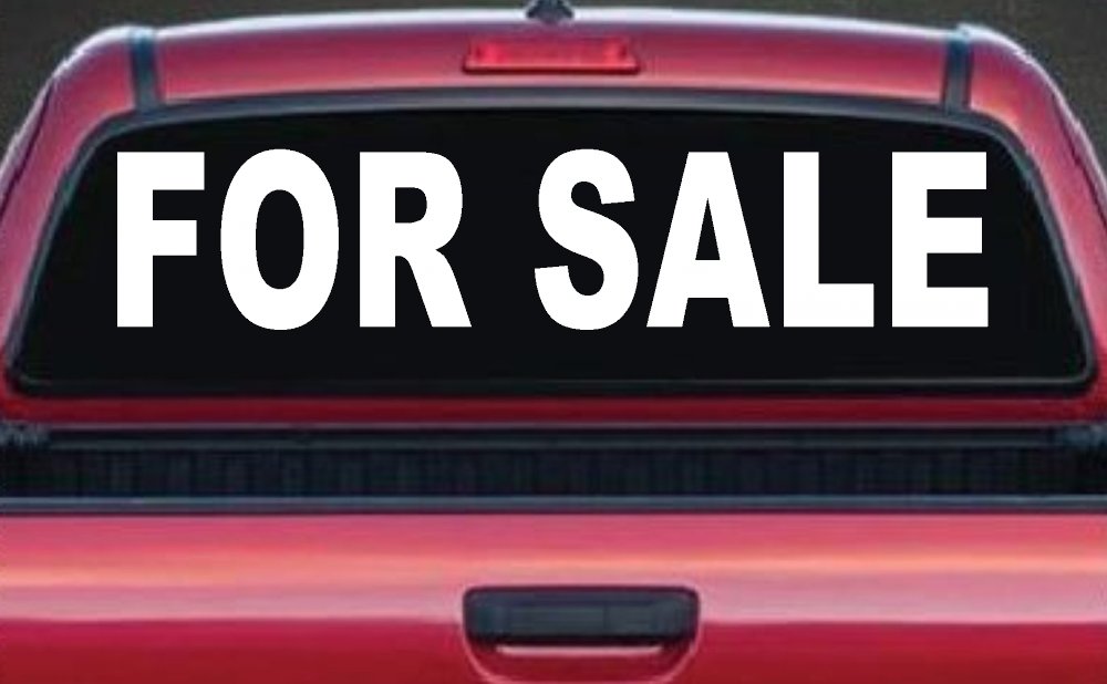 For Sale Resale Auto Car or Truck Window Vinyl Decal Sticker (White)