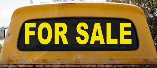 For Sale Resale Auto Car or Truck Window Decal Sticker