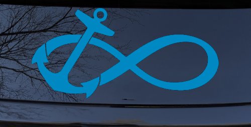 Anchor Infinity Car or Truck Window Decal Sticker (Blue)