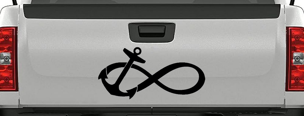 Anchor Infinity Car or Truck Window Vinyl Decal Sticker (Matte Black)