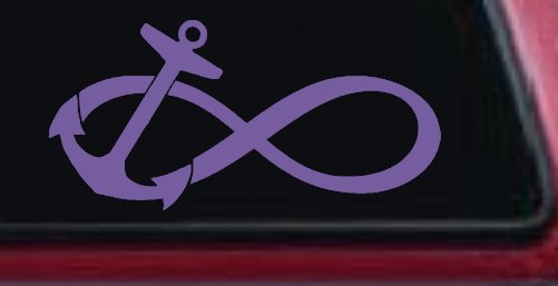 Anchor Infinity Car or Truck Window Decal Sticker (Purple)