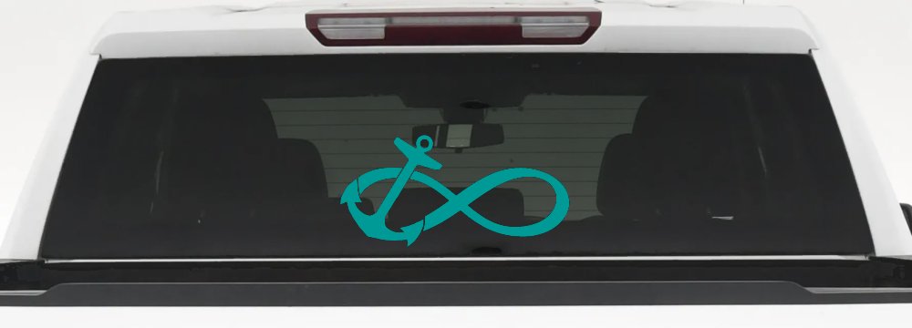 Anchor Infinity Car or Truck Window Vinyl Decal Sticker (Turquoise)
