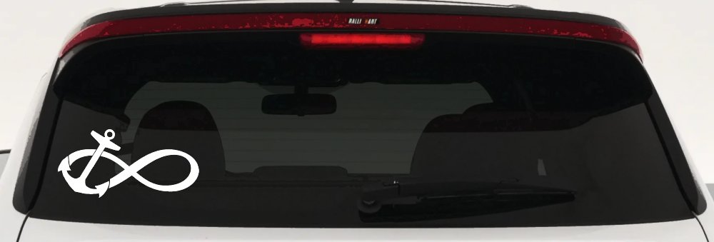 Anchor Infinity Car or Truck Window Vinyl Decal Sticker (White)