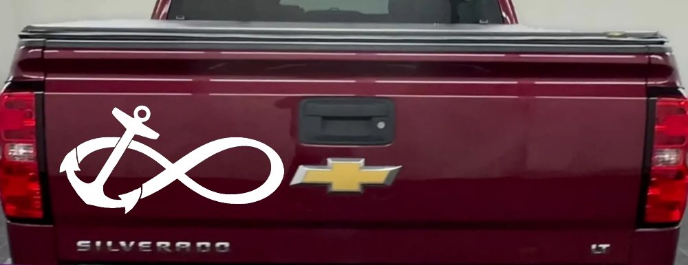 Anchor Infinity Car or Truck Window Decal Sticker (White)
