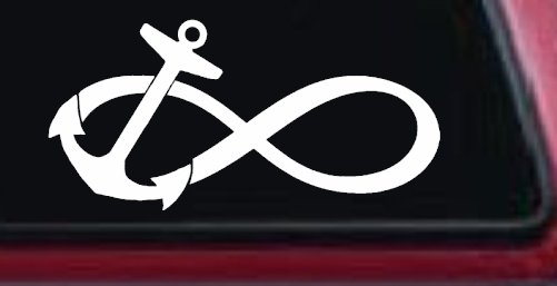 Anchor Infinity Car or Truck Window Vinyl Decal Sticker (White)