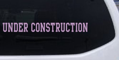 Under Construction Car or Truck Window Vinyl Decal Sticker (Lilac)