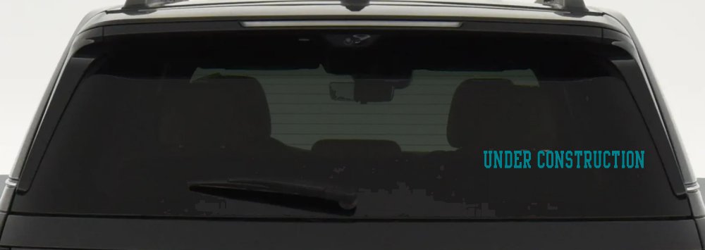 Under Construction Car or Truck Window Decal Sticker (Turquoise Blue)