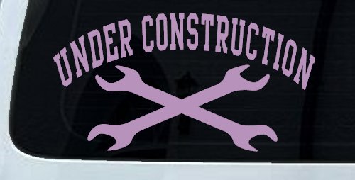Under Construction Crossed Wrenches Motor Sports Car or Truck Window Decal Sticker