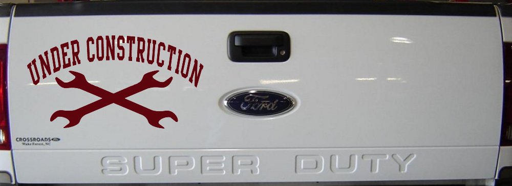 Under Construction Crossed Wrenches Motor Sports Car or Truck Window Vinyl Decal Sticker (Purple Red)