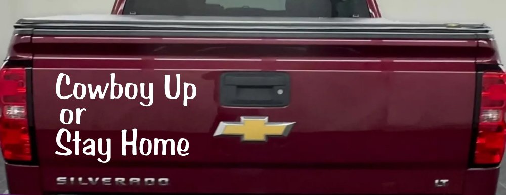 Cowboy Up Or Stay Home Western Car or Truck Window Decal Sticker