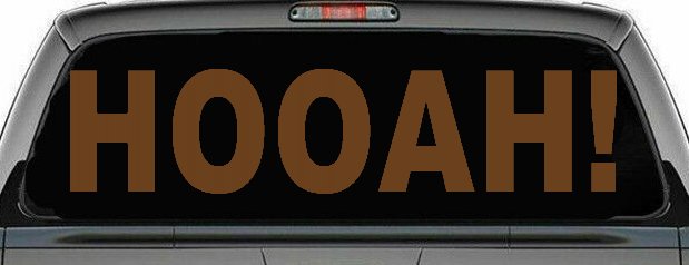 Army Hooah Military Car or Truck Window Decal Sticker