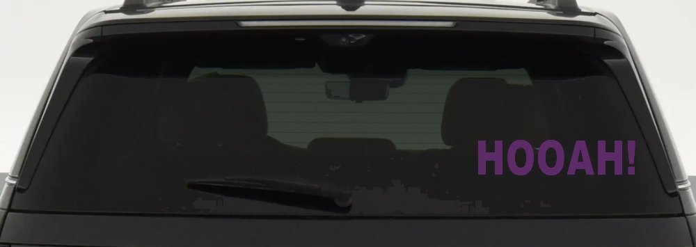 Army Hooah Military Car or Truck Window Decal Sticker (Violet)