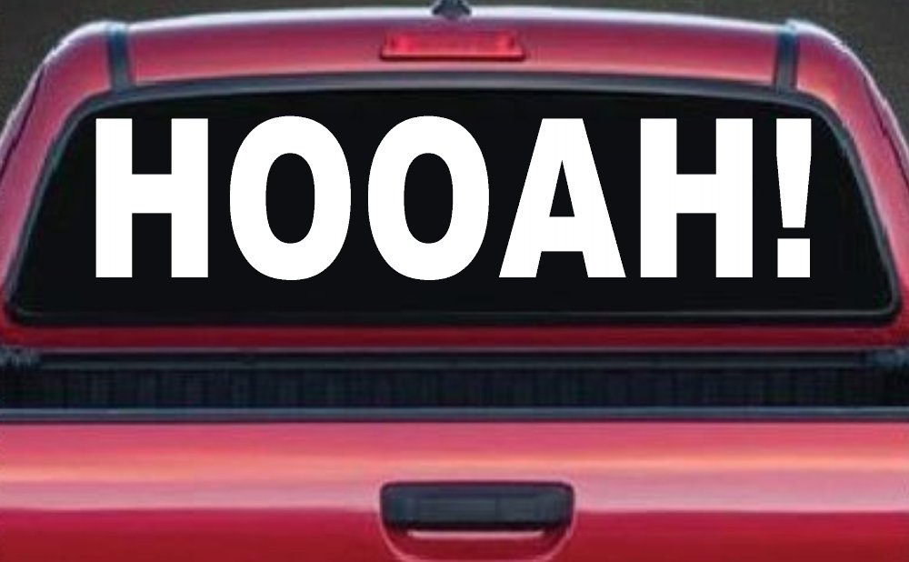Army Hooah Military Car or Truck Window Decal Sticker