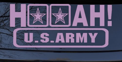 Hooah US Army Military Car or Truck Window Decal Sticker (Lilac)