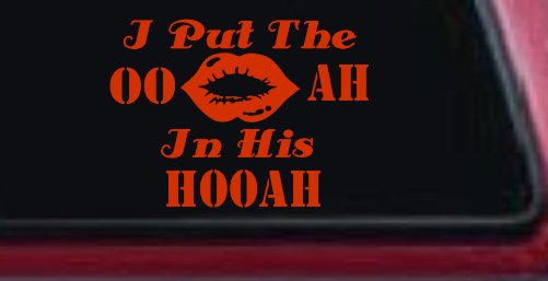 I Put The OO AH In His HOOAH Military Car or Truck Window Decal Sticker (Orange Red)