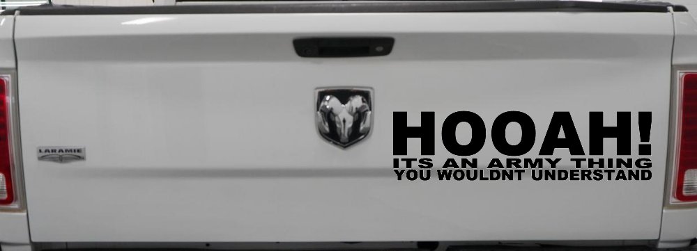 HOOAH Its An Army Thing You Wouldn't Understand Military Car or Truck Window Decal Sticker (Black)