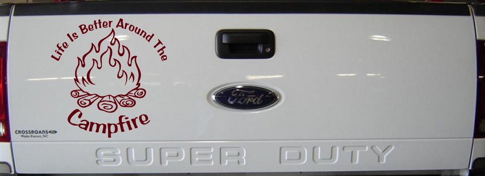 Life Is Better Around The Campfire Camping Hiking Hunting And Fishing Car or Truck Window Vinyl Decal Sticker (Purple Red)