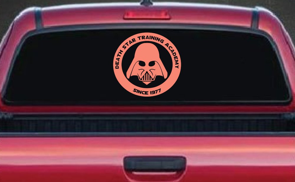 Star Wars Death Star Training Academy Darth Vader Sci Fi Car or Truck Window Decal Sticker (Coral)