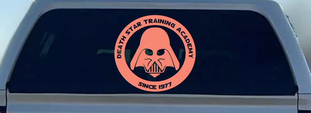 Star Wars Death Star Training Academy Darth Vader Sci Fi Car or Truck Window Decal Sticker (Coral)