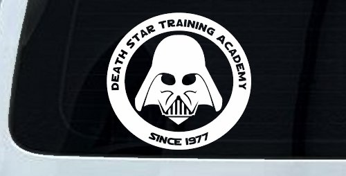 Star Wars Death Star Training Academy Darth Vader Sci Fi Car or Truck Window Vinyl Decal Sticker (White)