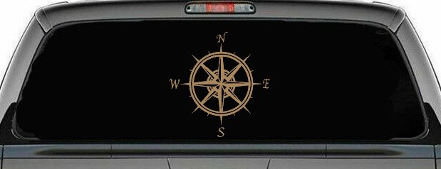 Compass Rose Car or Truck Window Decal Sticker