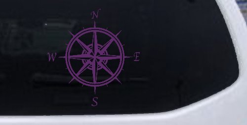 Compass Rose Car or Truck Window Decal Sticker (Violet)