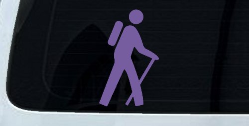Hiking Hiker Stick Figure Car or Truck Window Decal Sticker