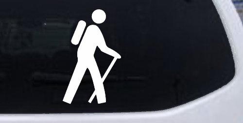 Hiking Hiker Stick Figure Car or Truck Window Decal Sticker