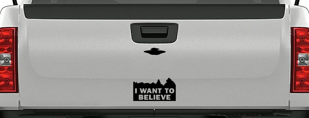 X Files I Want To Believe Space Ship Aliens Sci Fi Car or Truck Window Decal Sticker