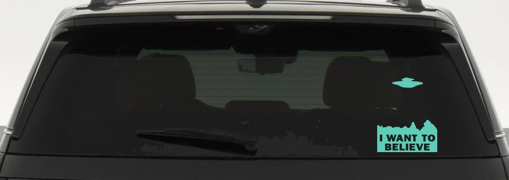 X Files I Want To Believe Space Ship Aliens Sci Fi Car or Truck Window Decal Sticker