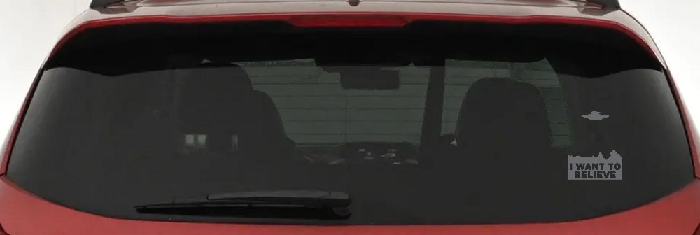 X Files I Want To Believe Space Ship Aliens Sci Fi Car or Truck Window Vinyl Decal Sticker (Silver)