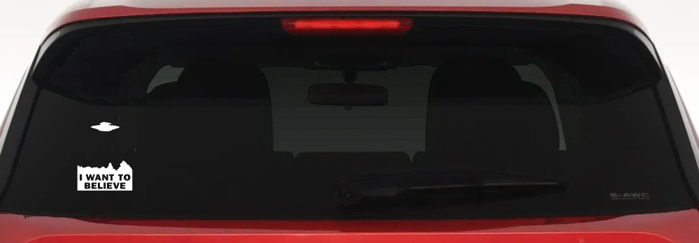 X Files I Want To Believe Space Ship Aliens Sci Fi Car or Truck Window Decal Sticker